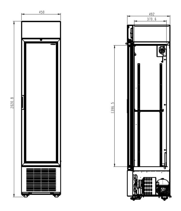 KÜHLSCHRANK 1 GLASTÜR SCHWARZ 232L *TRANSPORT AUF ANFRAGE* – Bild 2