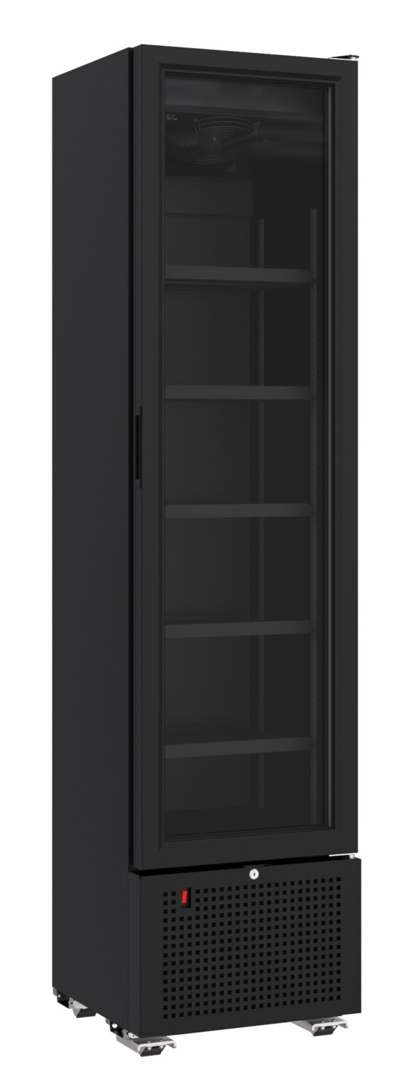 KÜHLSCHRANK 1 GLASTÜR SCHWARZ 221L