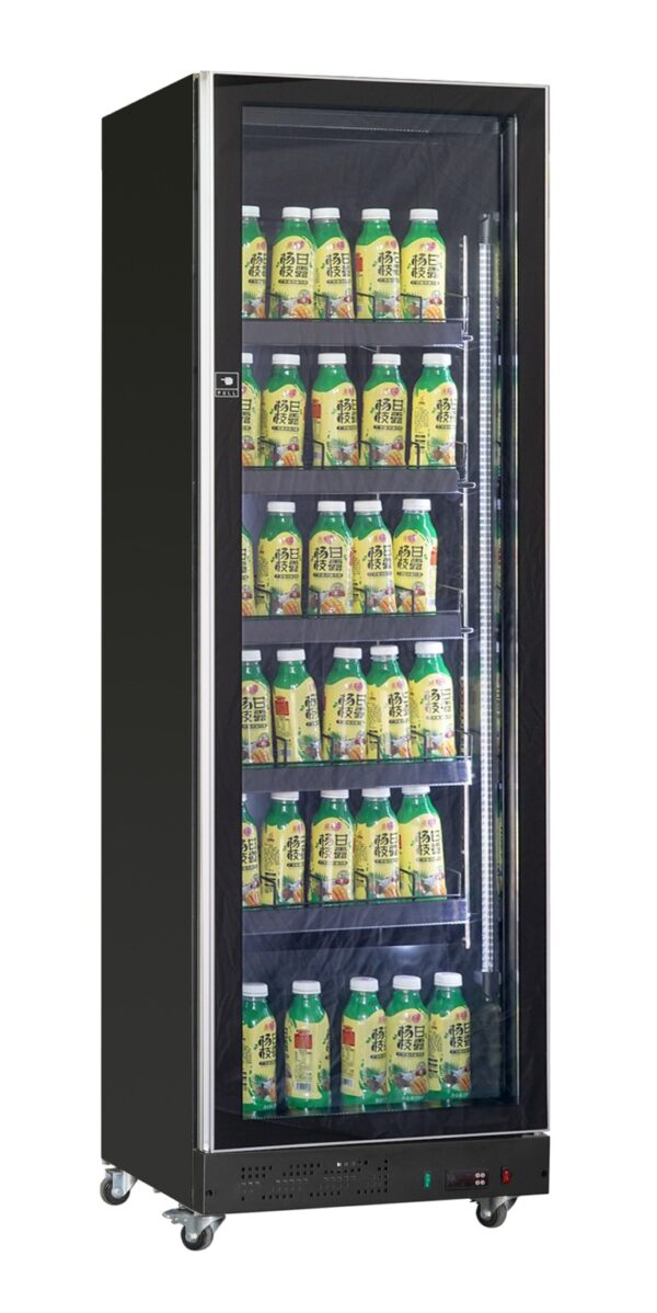 KÜHLSCHRANK 1 GLASTÜR SCHWARZ