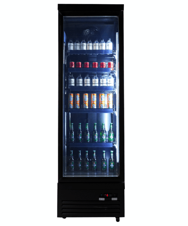 KÜHLSCHRANK 1 GLASTÜR SCHWARZ CEB-500R BL – Bild 2