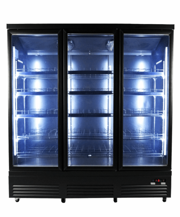 KÜHLSCHRANK 3 GLASTÜREN SCHWARZ CEB-1600R BL – Bild 2