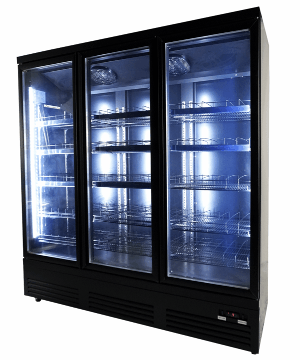 KÜHLSCHRANK 3 GLASTÜREN SCHWARZ CEB-1600R BL – Bild 4