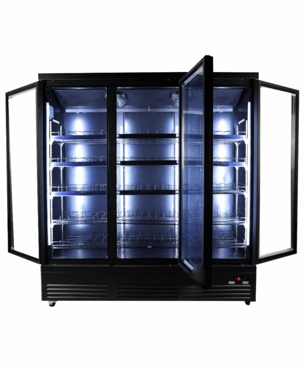 KÜHLSCHRANK 3 GLASTÜREN SCHWARZ CEB-1600R BL – Bild 7