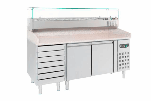 PIZZATISCH 2 TÜREN 7 TEIGSCHUBLADEN – Bild 2