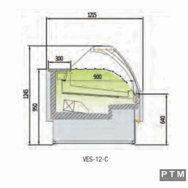 4,30 m PTM COOLING BUTCHER PREMIUM VE12 – Fleischthekenanlage (extra tief, rundglas) – Bild 3