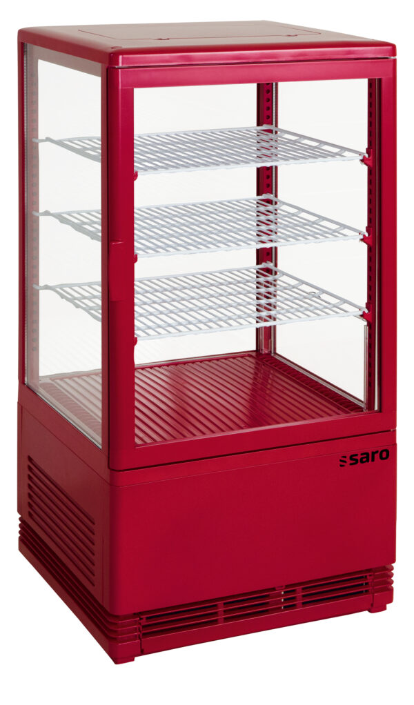 PTM Mini-Umluftkühlvitrine 68 Liter,
Modell SC 70 rot