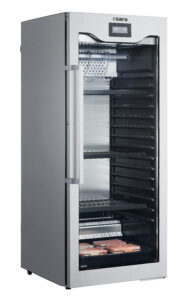 SARO Dry-Aging Reifeschrank DA 480 – Frontansicht Edelstahl mit Glastür