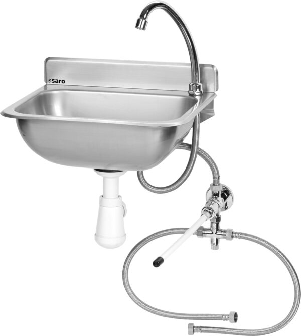 Handwaschbecken aus Edelstahl mit Sensor oder Kniebedienung für Gastronomie im PTMshop