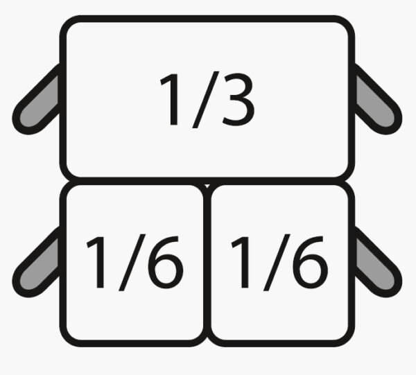 PTM E7/CPCEXF Nudelkorb-Set: 2 x 1/6 GN + 1 x 1/3 GN