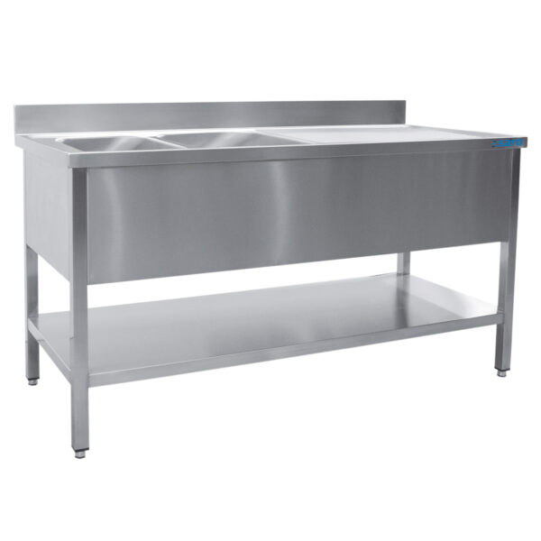PTM Spültisch 2 Becken, links - B 1200 x T 600 mm