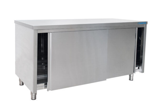 PTM Edelstahlschrank Schiebetür - 700 mm Tiefe, Breite 1000mm