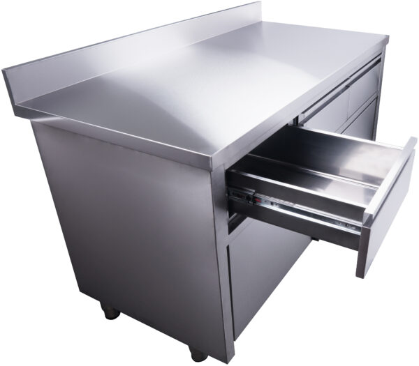 PTM Schiebetürenschrank mit 3 Schubladen und Aufkantung, 1400X700mm – Bild 4
