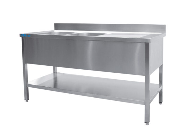 PTM Spültisch 2 Becken, links - B 1800 x T 700 mm