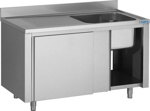 PTM Spülschrank mit Schiebetüren 1200mm, 1 Becken rechts