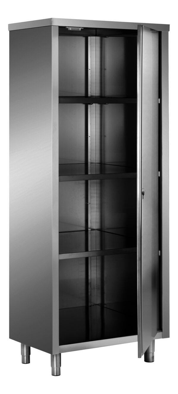 PTM Edelstahl-Lagerschrank mit 1 Flügeltür, 500x600 mm, AISI 430