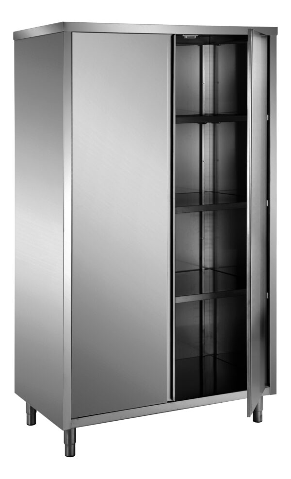 PTM Edelstahl-Lagerschrank mit 2 Flügeltüren, 1200x700 mm, AISI 304