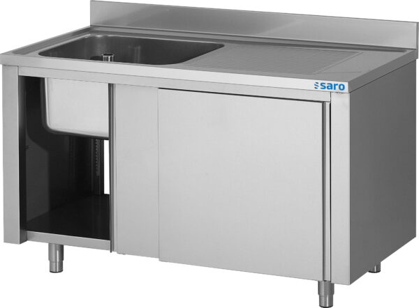 PTM Spülschrank mit Schiebetüren 1600mm, 2 Becken links