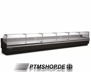 Fleischtheke schwarz gerade Glasfront
