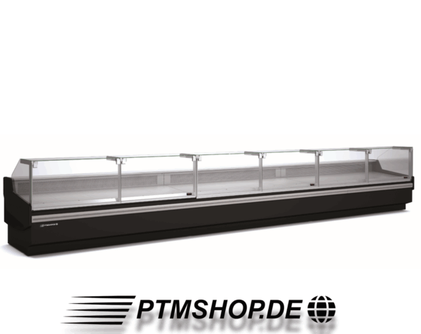 Fleischtheke schwarz gerade Glasfront