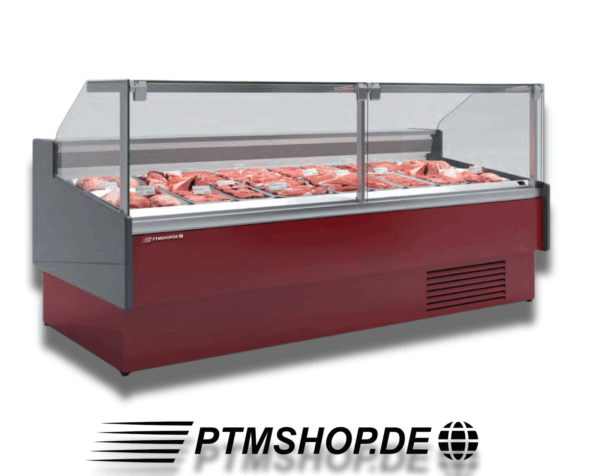 Fleischtheke rot mit Kühlung
