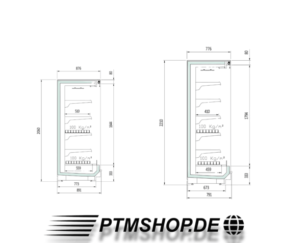 PTM SMR Kühlregal – offenes Multideck für Selbstbedienung Remote – Bild 2