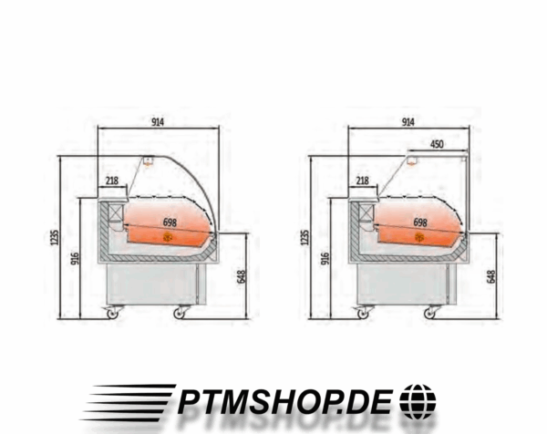 PTM Fischvitrine CEE – Edelstahl Kühltheke für Fisch & Gastronomie