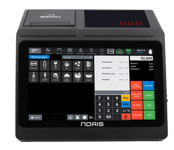 K4 – Android Kassensystem mit externer Hardware-TSE (3 Jahre) & Kassensoftware – 10,1" Touch, Thermodrucker, RJ12