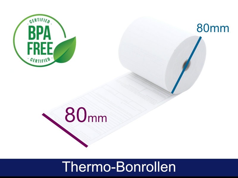 ARTDEV Thermorolle - 80 80 12 (B/D(max.)/K) mit Bewirtungstext