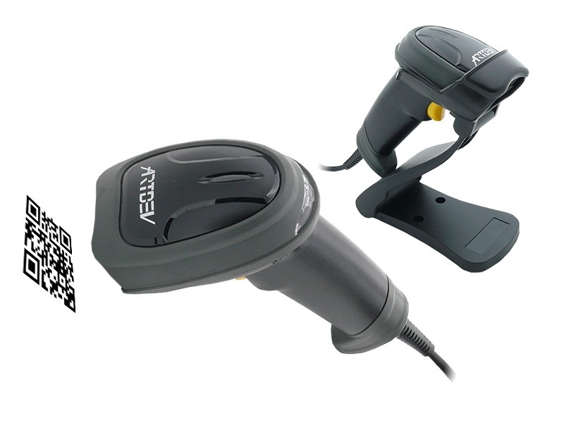 ARTDEV AS-1320 - 2D-Barcodescanner mit USB-Anschluss und Standfuss