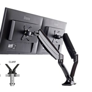 iiyama Dual-Monitorhalterung mit Gasdruckfederarm für 2 Displays bis 27"