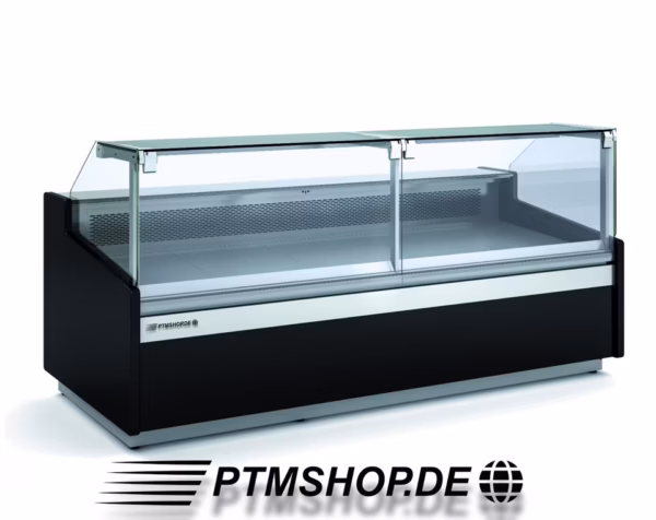 PTM Butcher Kühltheke Full Black 2,5 m – Fleischtheke Wursttheke Umluft