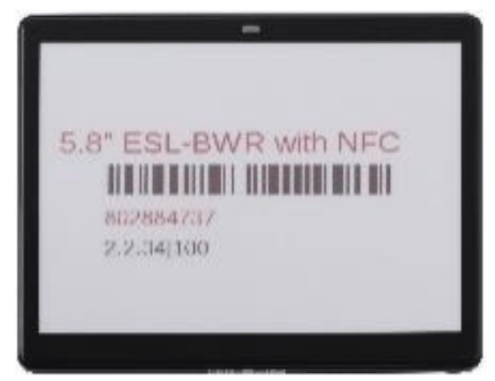 ESL Preisschild 5,8 Zoll Schwarz zur Befestigung an Regalschienen oder Körben – elektronisches Regaletikett für digitale Preisauszeichnung im Handel