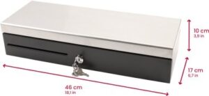 K-Lade Kassenschublade mit Edelstahl-Deckel, 8 Münzfächern, 6 Notenfächern, Separierschlitz und Schloss – robuste Geldlade für Handel & Gastronomie
