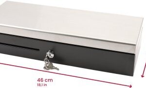 K-Lade Kassenschublade mit Edelstahl-Deckel, 8 Münzfächern, 6 Notenfächern, Separierschlitz und Schloss – robuste Geldlade für Handel & Gastronomie