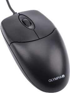 USB-Maus CB 150 kabelgebunden mit Scroll-Rad und drei Tasten – ergonomische Maus für Kassensysteme, Rechts- und Linkshänder