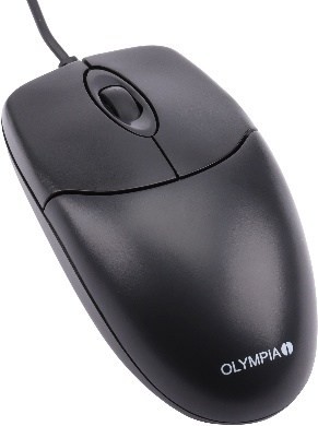 USB-Maus CB 150 kabelgebunden mit Scroll-Rad und drei Tasten – ergonomische Maus für Kassensysteme, Rechts- und Linkshänder