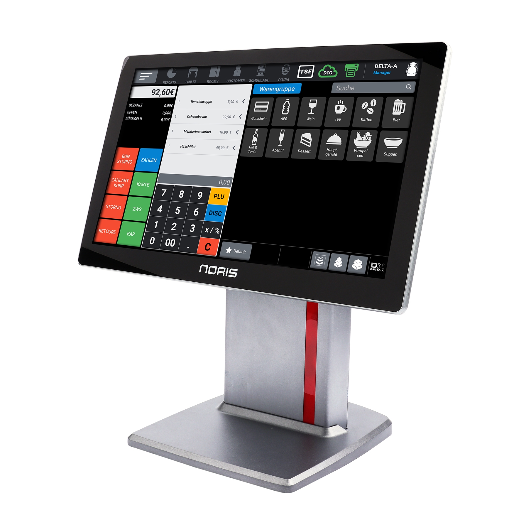 Professionelles Android Kassensystem Noris LK-156 für Gastronomie und Einzelhandel