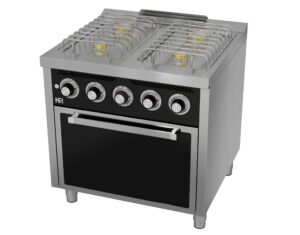 gasherd-4-kochfelder-750mm-mit-backofen-frontansicht