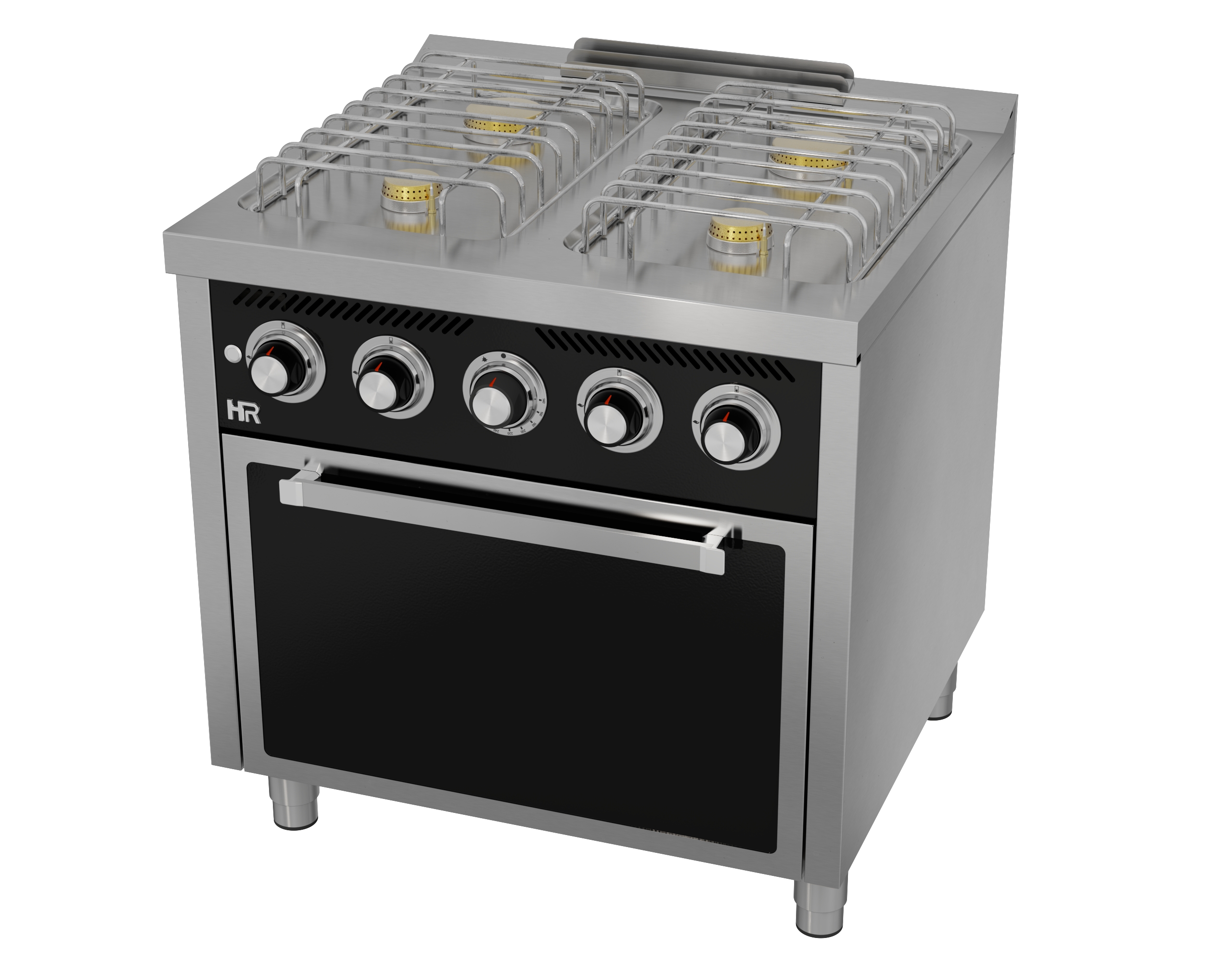 gasherd-4-kochfelder-750mm-mit-backofen-frontansicht