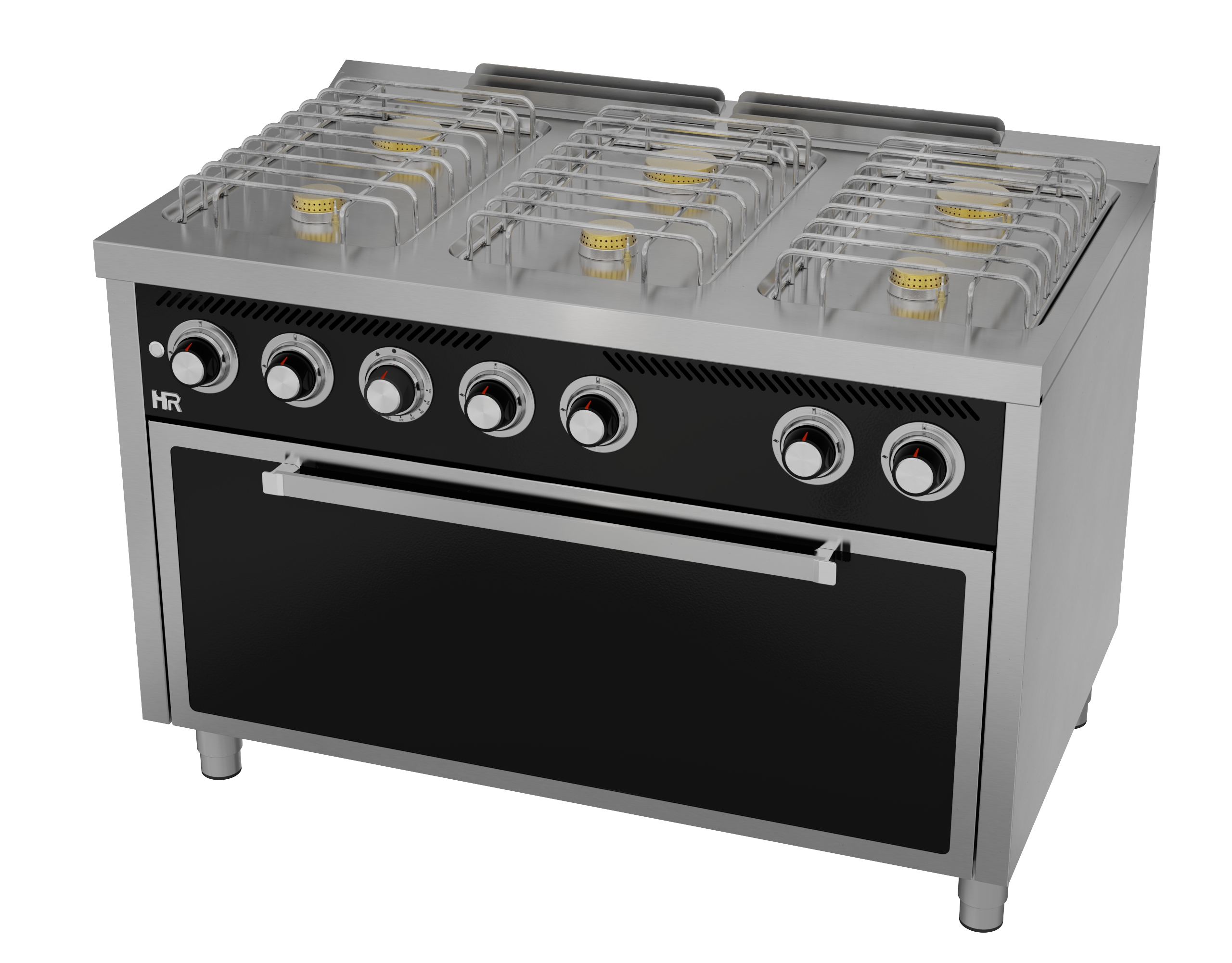 gasherd-6-kochfelder-750mm-grosser-backofen-frontansicht