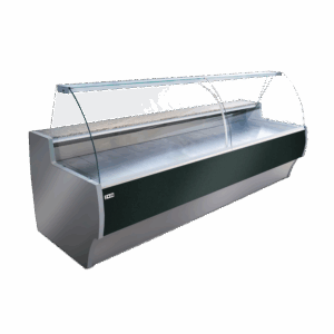 ZOIN BARKLY BK Kühltheke für Feinkost, Wurst und Käse – mit Unterbaukühlung, Edelstahl-Auslage und gebogener Frontscheibe