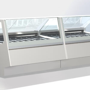 Gekühlte Konditoreivitrine Classic mit Luftzirkulation und LED-Beleuchtung