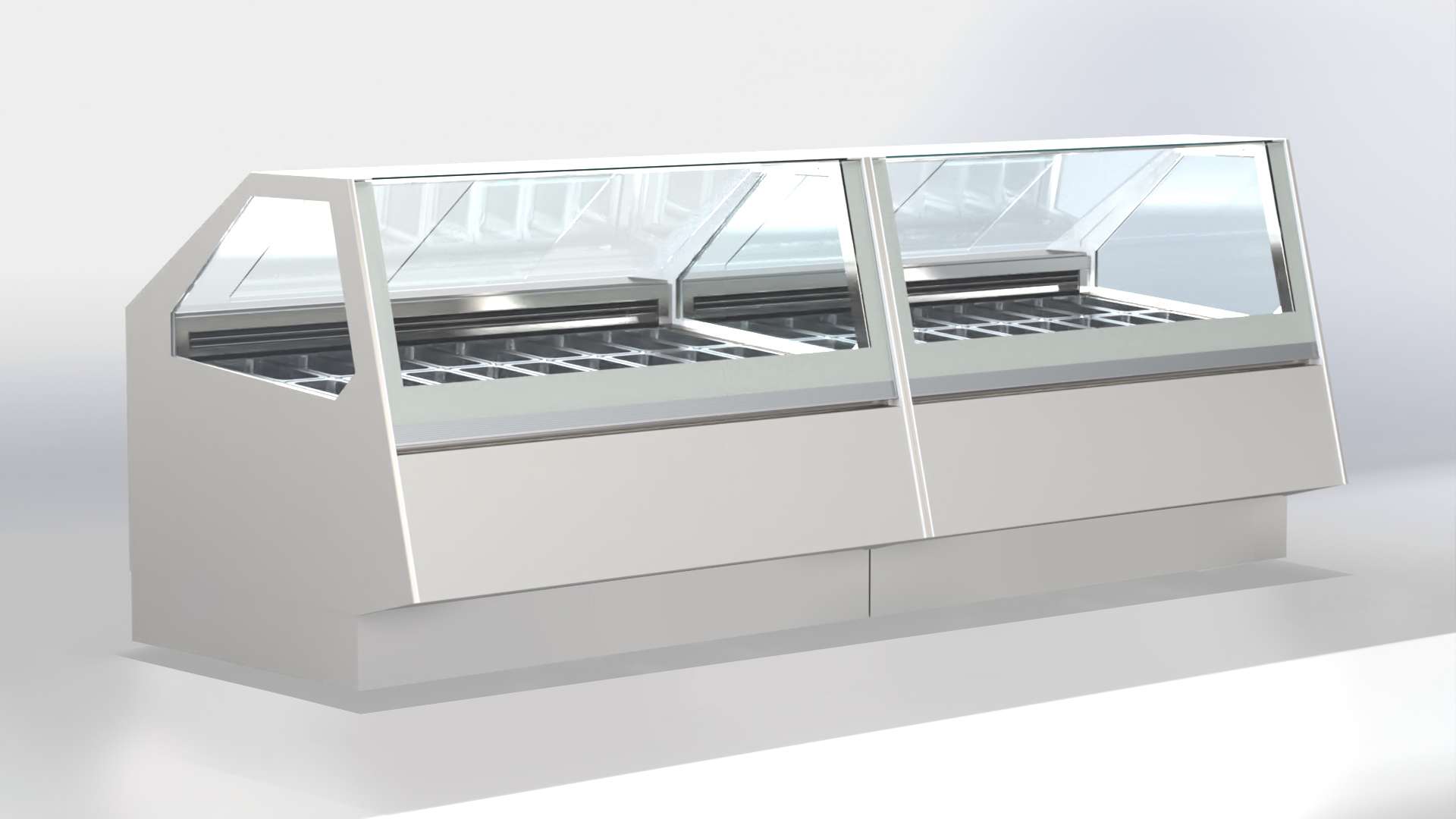 Gekühlte Konditoreivitrine Classic mit Luftzirkulation und LED-Beleuchtung