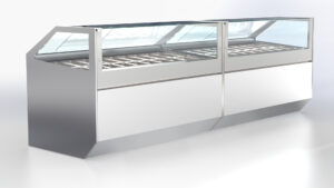 Beheizte Vitrine Serie 100 mit Luftzirkulation und LED-Beleuchtung
