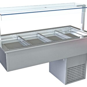 Drop in-Warmhaltevitrine 80x76x73 mit 2 GN 1/1 für Gastronomiebetriebe