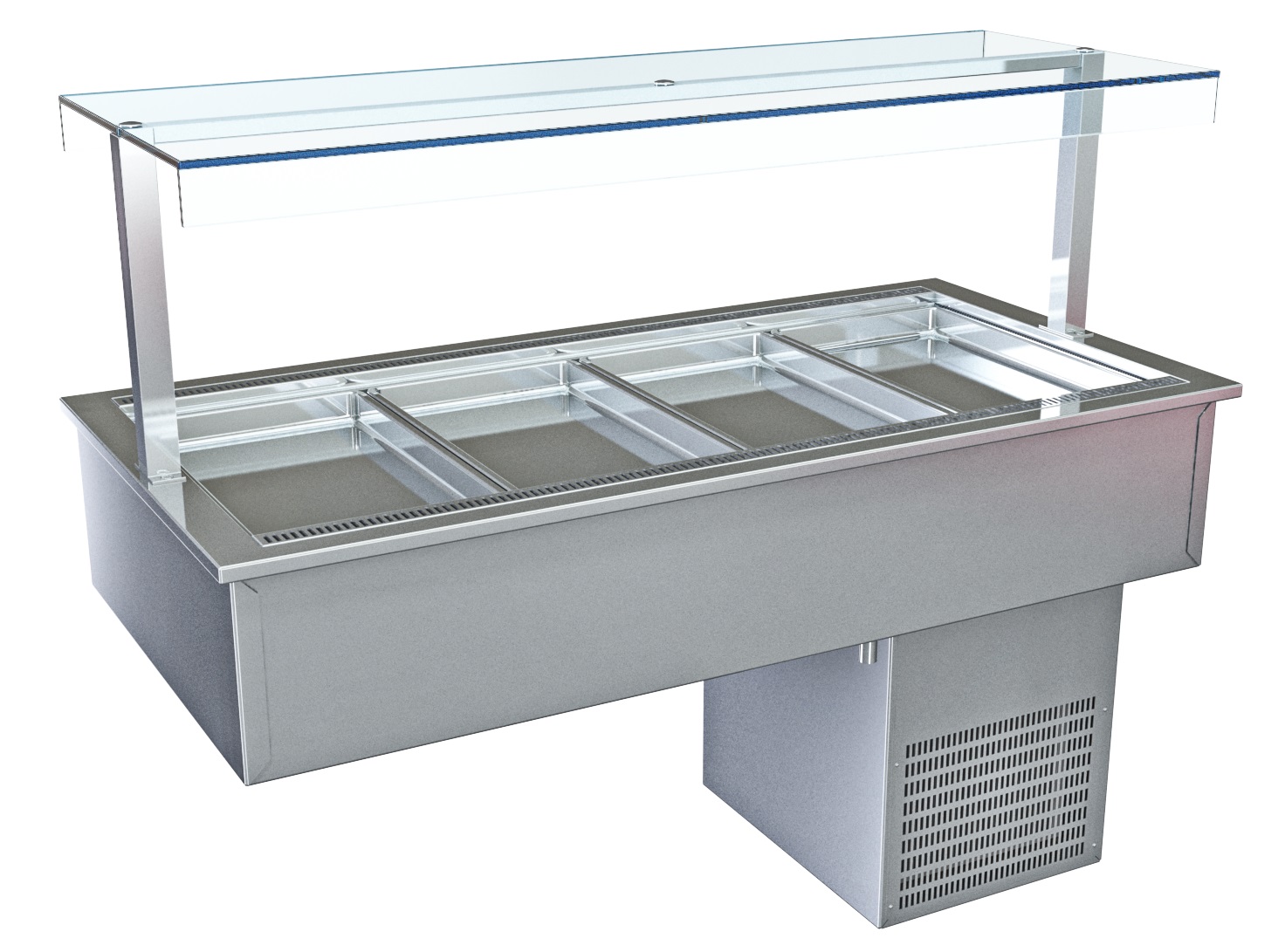 Drop in-Warmhaltevitrine 80x76x73 mit 2 GN 1/1 für Gastronomiebetriebe