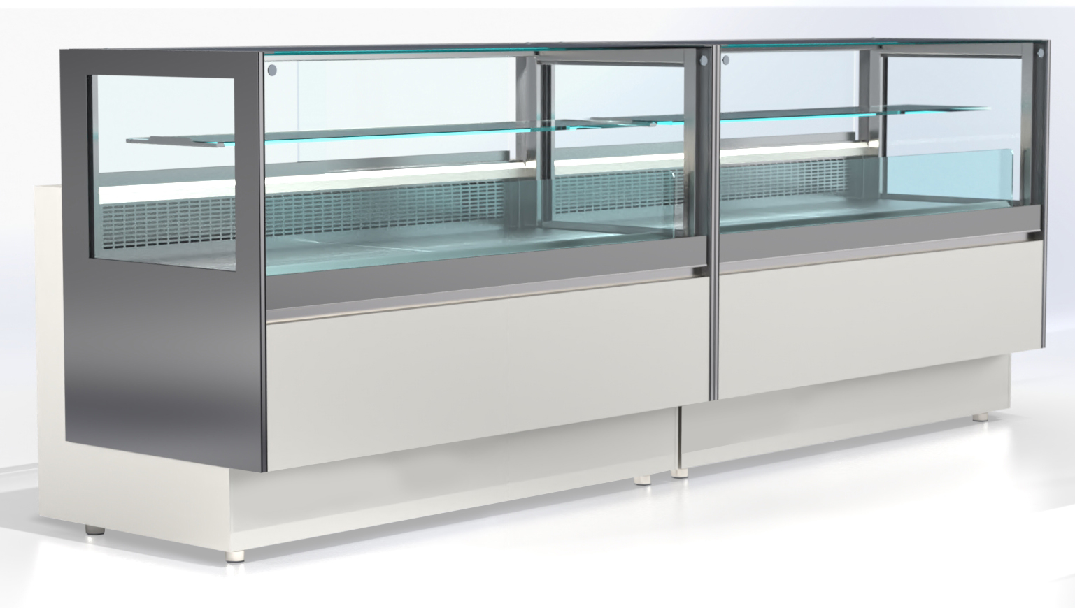 Beheizte Gebäckvitrine „QUADRATA 80/120“ mit LED-Beleuchtung