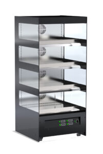 Beheizte Vitrine mit 4 Ablagen 80x80x180 für Gastronomie