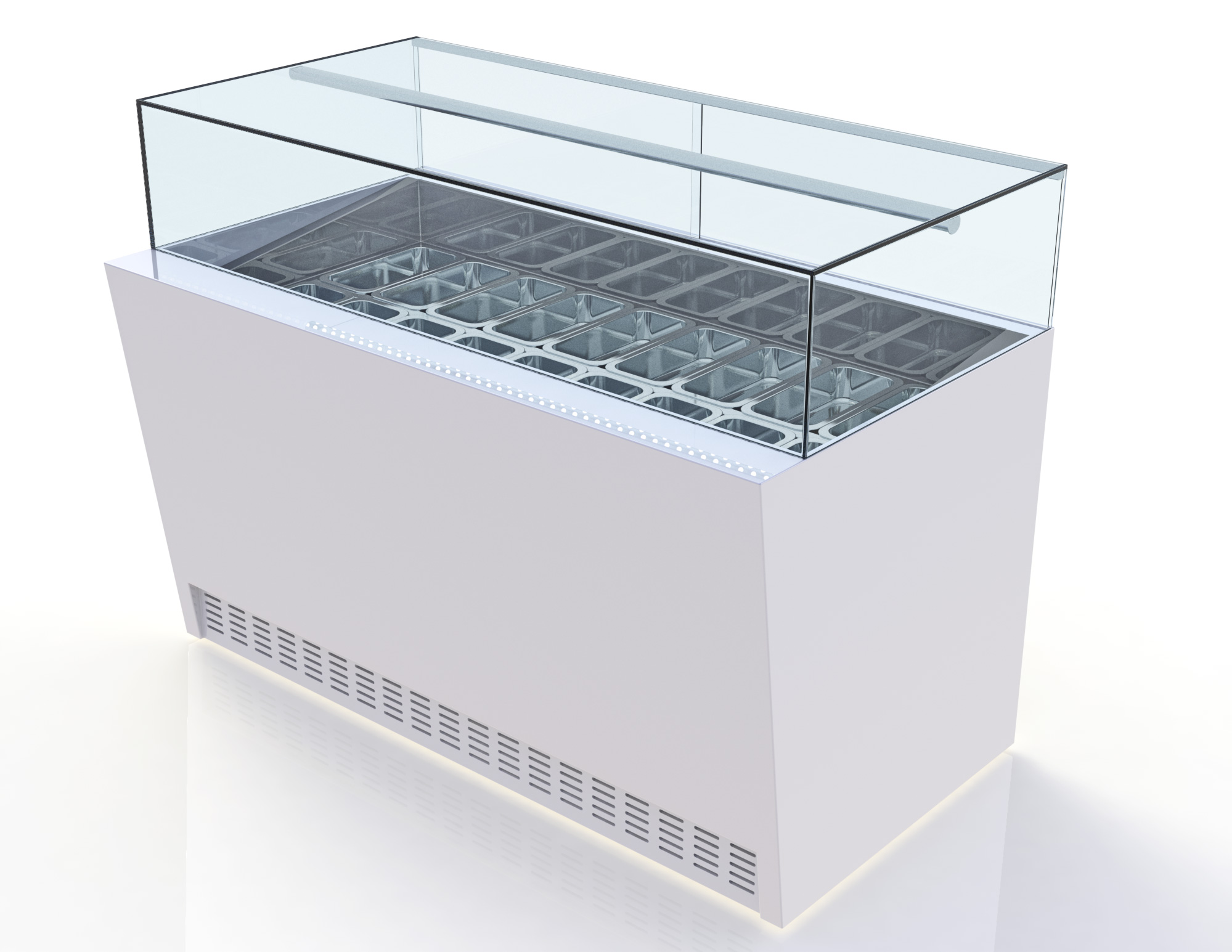 Eisvitrine Fusion Static für 9 Schalen mit LED-Beleuchtung