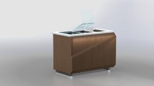 Kühlvitrine 'Statisch' für 4 Platten 140x80x90 mit dekorativem Design